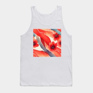 Watercolor red bow red ribbon Tank Top